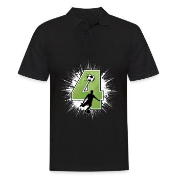 4ème anniversaire 4 ans de football Joueur de football - Polo Homme - noir - Devant - Kai (181cm)