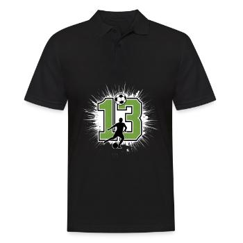 13. Geburtstag 13 Jahre Fußball Fußballspieler - Männer Poloshirt - Schwarz - Vorne - Kai (181cm)