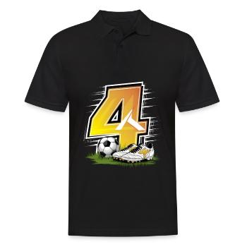4ème anniversaire 4 ans de football Joueur de football - Polo Homme - noir - Devant - Kai (181cm)