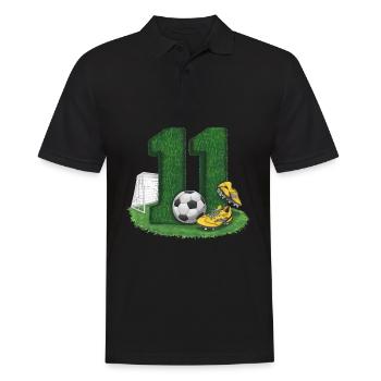 11e anniversaire 11 ans de football Joueur de football - Polo Homme - noir - Devant - Kai (181cm)