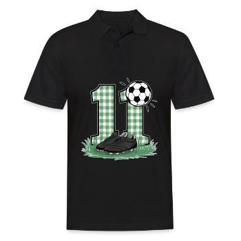 11e anniversaire 11 ans de football Joueur de football - Polo Homme - noir - Devant - Kai (181cm)