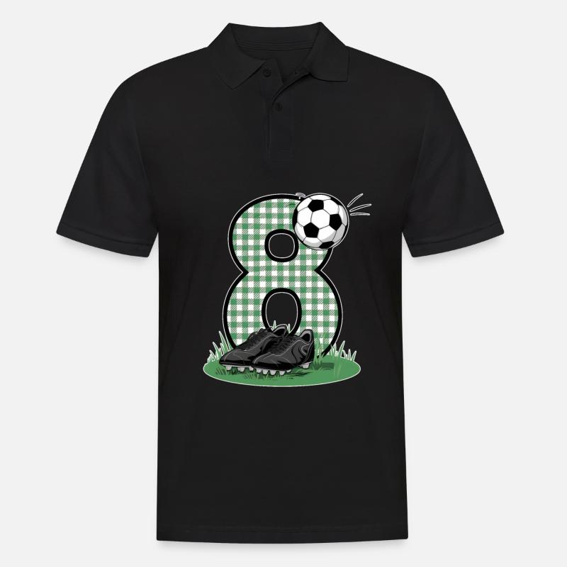 8 ° Compleanno 8 Anni Calcio Giocatore di calcio - Polo da uomo - nero