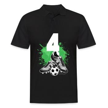 4ème anniversaire 4 ans de football Joueur de football - Polo Homme - noir - Devant - Kai (181cm)