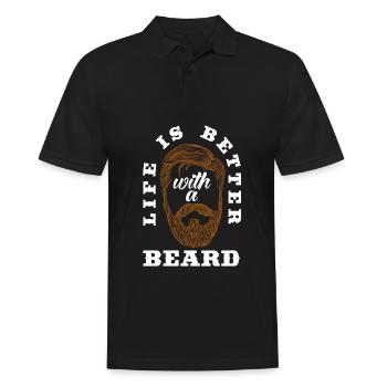Bartpflege Bart Liebhaber Männer Bart - Männer Poloshirt - Schwarz - Vorne - Kai (181cm)