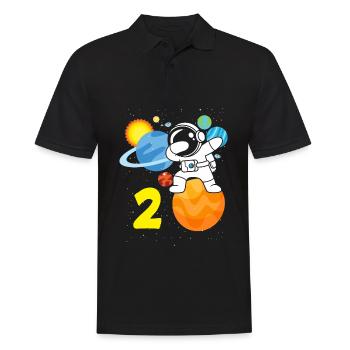 2. Geburtstag Jungen 2 Jahre Astronaut Geburtstag - Männer Poloshirt - Schwarz - Vorne - Kai (181cm)
