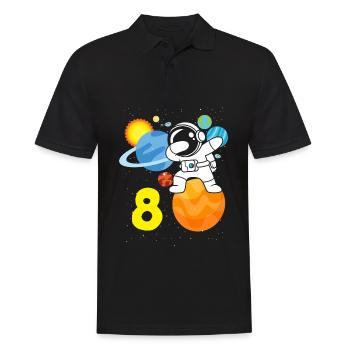 8e anniversaire garçons 8 ans anniversaire astronaute - Polo Homme - noir - Devant - Kai (181cm)
