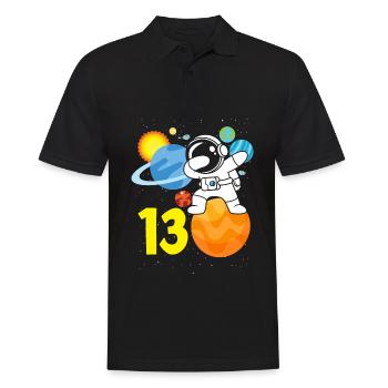 13. Geburtstag Jungen Astronaut Geburtstag - Männer Poloshirt - Schwarz - Vorne - Kai (181cm)