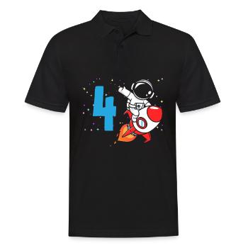 4ème anniversaire garçons 4 ans astronaute anniversaire - Polo Homme - noir - Devant - Kai (181cm)