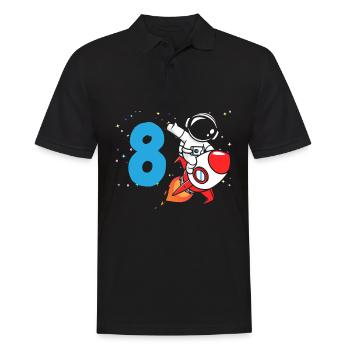 8ème anniversaire Garçons 8 ans Astronaute Anniversaire - Polo Homme - noir - Devant - Kai (181cm)