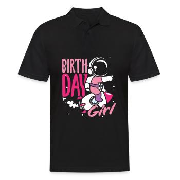 Anniversaire des enfants Astronaute Fille Anniversaire - Polo Homme - noir - Devant - Kai (181cm)