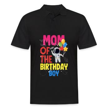 Kindergeburtstag Astronaut Familienmitglieder - Männer Poloshirt - Schwarz - Vorne - Kai (181cm)