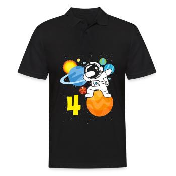 4ème anniversaire garçons 4 ans astronaute anniversaire - Polo Homme - noir - Devant - Kai (181cm)