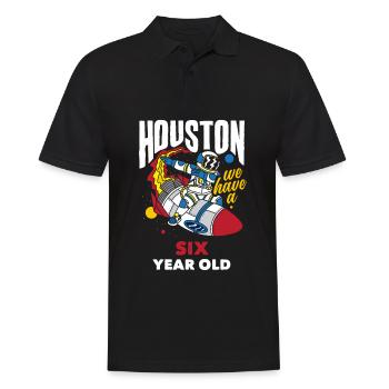 6. Geburtstag Jungen 6 Jahre Astronaut Geburtstag - Männer Poloshirt - Schwarz - Vorne - Kai (181cm)