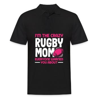 Ich Bin Die Verrückte Rugby Mama Über Die Jeder - Männer Poloshirt - Schwarz - Vorne - Kai (181cm)