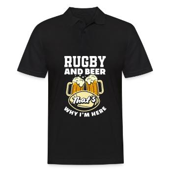 Le rugby et la bière C’est pourquoi je suis ici - Polo Homme - noir - Devant - Kai (181cm)