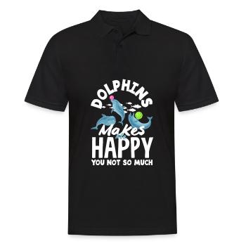 Delfine Machen Glücklich Du Nicht So Sehr - Männer Poloshirt - Schwarz - Vorne - Kai (181cm)