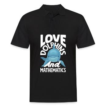 Love dolphins and math - Men's Polo Shirt - black - Front - Kai (181cm)