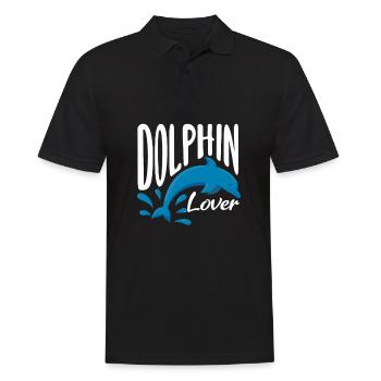 Dolphin Lover Jumping Water - Men's Polo Shirt - black - Front - Kai (181cm)