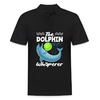 The Dolphin Whisperer with Ball - Men's Polo Shirt - black - Front - Kai (181cm)