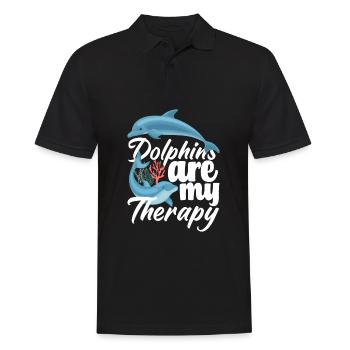 Dolphins are my therapy - Men's Polo Shirt - black - Front - Kai (181cm)
