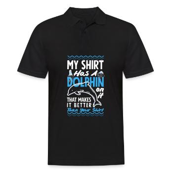 Ma chemise a un dauphin dessus - Polo Homme - noir - Devant - Kai (181cm)