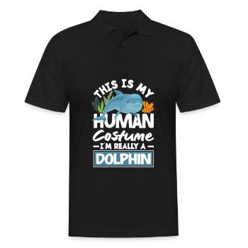 Dies Ist Mein Menschliches Kostüm Ich Bin Ein - Männer Poloshirt - Schwarz - Vorne - Kai (181cm)