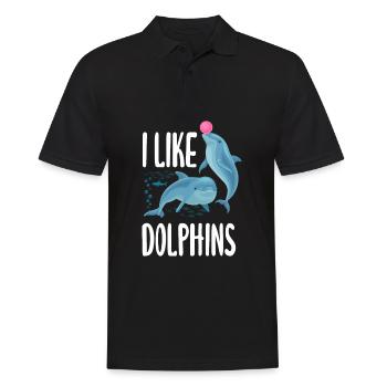 I like dolphins for dolphin lovers - Men's Polo Shirt - black - Front - Kai (181cm)