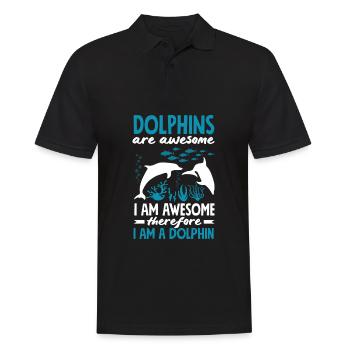 Dolphins are great, so I'm a dolphin - Men's Polo Shirt - black - Front - Kai (181cm)