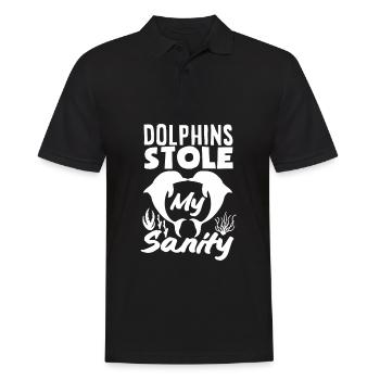 Delfine Stahlen Meine Vernunft - Männer Poloshirt - Schwarz - Vorne - Kai (181cm)