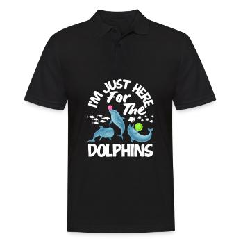 I'm only here for the dolphins - Men's Polo Shirt - black - Front - Kai (181cm)