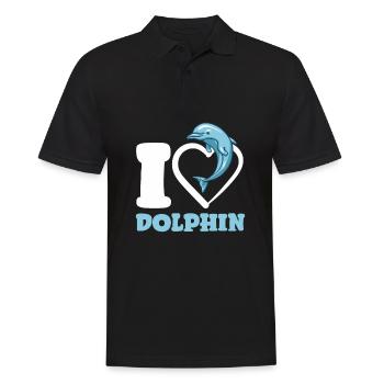 I love dolphins - friend of the seas - Men's Polo Shirt - black - Front - Kai (181cm)