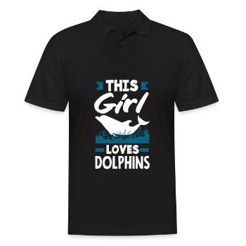 This girl loves dolphins - Men's Polo Shirt - black - Front - Kai (181cm)