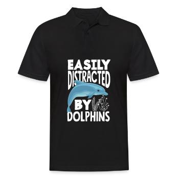 Easily distracted by dolphins - Men's Polo Shirt - black - Front - Kai (181cm)