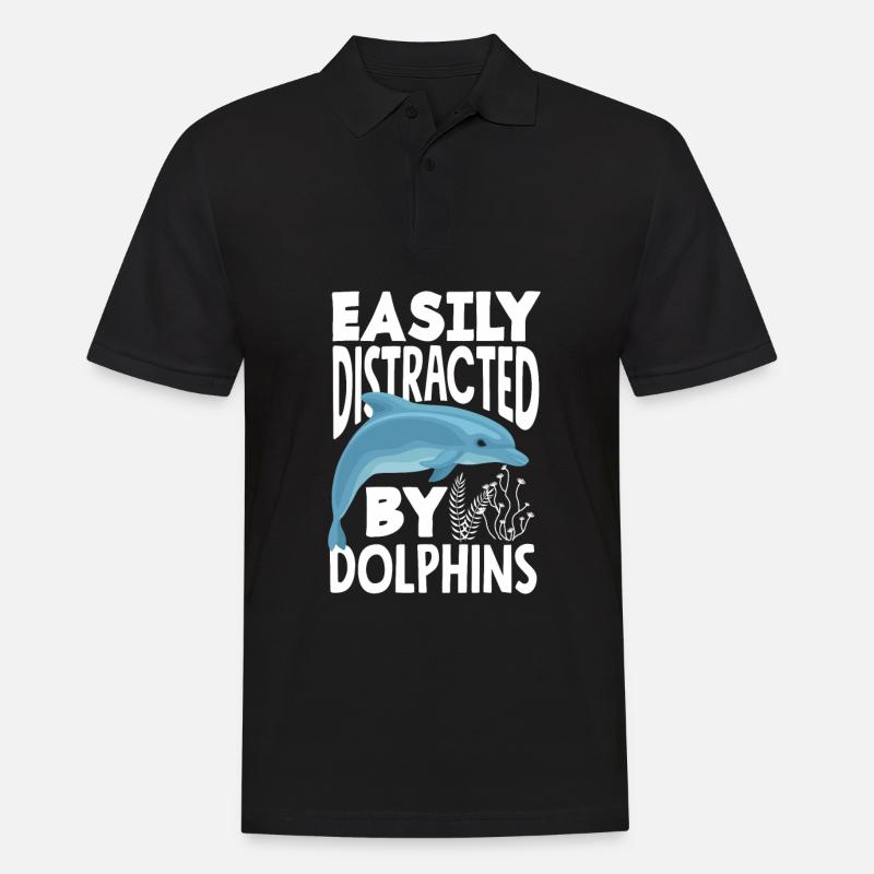 Easily distracted by dolphins - Men's Polo Shirt - black