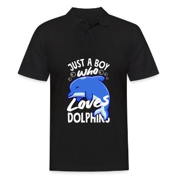 Nur Ein Junge Der Delfine Liebt - Männer Poloshirt - Schwarz - Vorne - Kai (181cm)