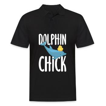 Dolphin Chick Friendship - Men's Polo Shirt - black - Front - Kai (181cm)