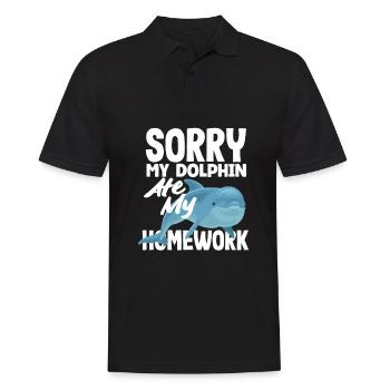 Sorry My Dolphin Ate My Homework - Männer Poloshirt - Schwarz - Vorne - Kai (181cm)