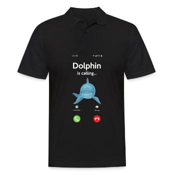 Dauphin appelant drôle d’animal motif - Polo Homme - noir - Devant - Kai (181cm)