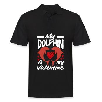 Mein Delfin Ist Mein Valentinstag - Männer Poloshirt - Schwarz - Vorne - Kai (181cm)