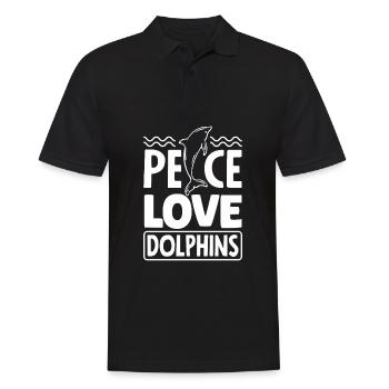Peace Dear Dolphins - Men's Polo Shirt - black - Front - Kai (181cm)