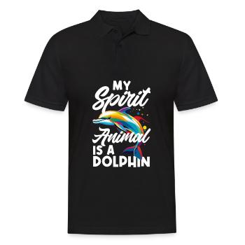 Mein Geisttier Ist Ein Delfin Buntes Design - Männer Poloshirt - Schwarz - Vorne - Kai (181cm)