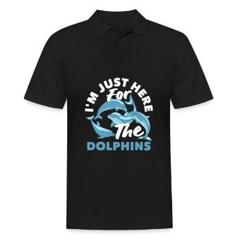 Ich Bin Nur Wegen Der Delfine Hier - Männer Poloshirt - Schwarz - Vorne - Kai (181cm)