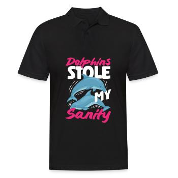 Dolphins stole my mind - Men's Polo Shirt - black - Front - Kai (181cm)