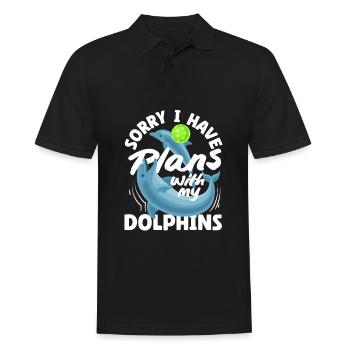 Entschuldigung, Ich Habe Pläne Mit Meinen Delfinen - Männer Poloshirt - Schwarz - Vorne - Kai (181cm)