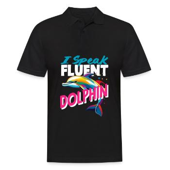 I speak fluent dolphin - Men's Polo Shirt - black - Front - Kai (181cm)