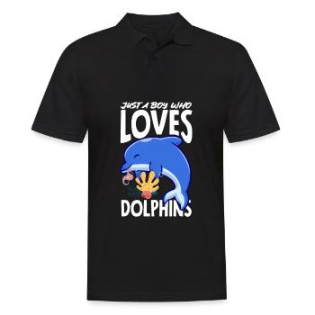 Un garçon qui aime les dauphins - Polo Homme - noir - Devant - Kai (181cm)