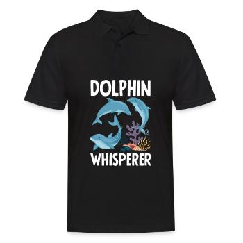 Dolphin Whisperer Lover Dolphins - Men's Polo Shirt - black - Front - Kai (181cm)