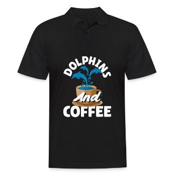 Dolphins and coffee lovers - Men's Polo Shirt - black - Front - Kai (181cm)