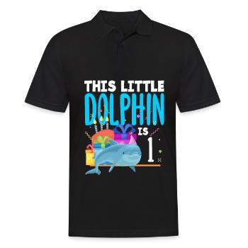 Dieser Kleine Delphin Ist 1 1. Geburtstag - Männer Poloshirt - Schwarz - Vorne - Kai (181cm)