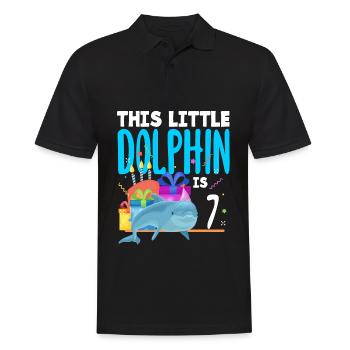 Dieser Kleine Delphin Ist 1 1. Geburtstag - Männer Poloshirt - Schwarz - Vorne - Kai (181cm)